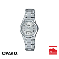 CASIO นาฬิกาข้อมือ CASIO รุ่น LTP-V002D-7BUDF วัสดุสเตนเลสสตีล สีเงิน