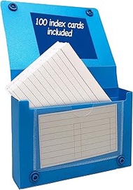 Index Card Case, 4x6 Inch Index Card Holder, Fits Up to 200 Cards Per Case Assorted Colors - With He
