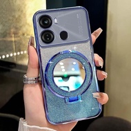 กระจกแต่งหน้าเคสมือถือแวววาวสำหรับ Infinix Itel เคส P40 Itel P662L กันกระแทกเคส TPU โทรศัพท์เคสปลอกอ