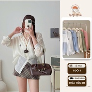 [GIVE 2-STRING SHIRT] ANNA HOUSE outerwear shirt, thin embroidered shirt