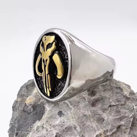 Size 7-15 Stars War Solid Man Ring 316L Stainless Steel Jewelry Punk Party Biker Ring