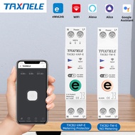 TAXNELE Ewelink 1P+N 63A 110V 220V WIFI Smart Switch Energy Meter Kwh Metering Circuit Breaker Voltage Current Protection