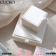 CUCKO Jewelry Packaging Box, Satin Display Organizer Jewelry Box, Elegant White/Pink Earring Organiz