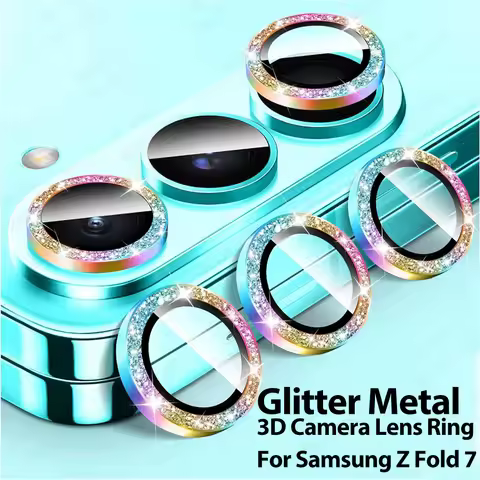 Glitter Metal Camera Lens Protector For Samsung Galaxy Z Fold 7 ZFold 7 ZFold7 5G 2025 Case Back Len