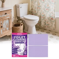30Pcs Toilet Cleaning Sheets Deep Clean Stains Limescale Rust Remover Lavender Scented Automatic Bat