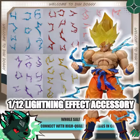 In Stock Dragon Ball SHF Super Saiya Ssj2 Goku 1/12 3.0 Lightning Effect Accessories Anime Action Fi