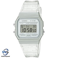 Casio F-91WS-7D F-91WS F-91 Transparent Clear Resin Band Army Digital Unisex Watch
