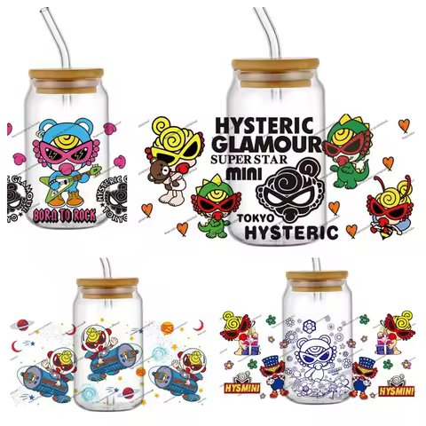 High Quality Hysteric Mini Baby Waterproof Transfer Sticker 3D Cartoon UV DTF Cup Wrap for 16oz Libb