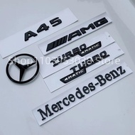 Car Rear Star Sticker For Mercedes Benz A45 W176 AMG 3D ABS Black A45 Logo Body Kit Turbo 4MATIC Bad