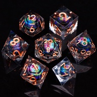 new Pumpkin Dice for DnD RPG Dice Polyhedral Dice Set for Dungeon and Dragon Sharp Edge Dice Resin H