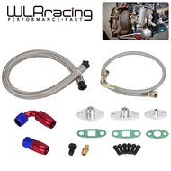 WLR RACING - Oil Feed Line Drain Fitting Flange Kit For Toyota Supra 1JZGTE 2JZGTE 1JZ/2JZ Single Tu