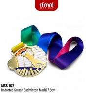 Smash Badminton Medal With Multi Colored Lace 7.5cm