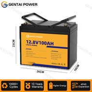 GENTAI POWER Lithium Battery 12V 100Ah Lifepo4 Battery 10000+ Deep Cycles Smart BMS 10 -year warrant