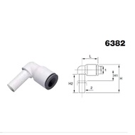 Legris Quick Plug Connector LIQUIfit 6382 with Tailpipe Connector 6382 62 00WP2