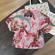 Miyake Style Thin Like Cicada Wing Short-Sleeved T-Shirt Female Bat Sleeve Classy Age-Reducing Artis