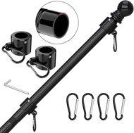 Tangle Free 6 FT Thickened Flag Pole Stainless Steel Suitable for Truck Boat House Porch Yard (Black
