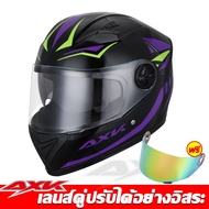 AXK หมวกกันน็อค ออกแบบกระจก 2ชั้น กันแสงสะท้อน เหมาะสำหรับรอบศีรษะ53-63cm หมวกกันน็อคเต็มใบ index หม