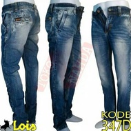 CELANA JEANS PRIA ORIGINAL LOIS CFL S347D1 BIRU DAN HITAM V142SC1231