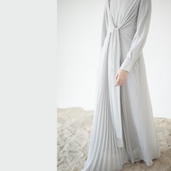 HIJAU Agni by Aska Label - Women's pleated dress, long-sleeved women's dress in white, ice grey, sag