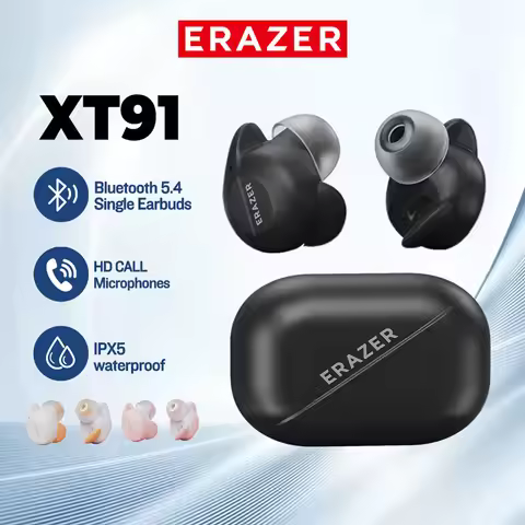 ERAZER XT91 Earphones Bluetooth TWS Headphones Wireless Mini Lenovo Earbuds with Mic Color Transpare