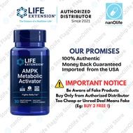 One Month Portable Trial Pack Life Extension AMPK Metabolic Activator 30 Veg Tablets Once Daily Form