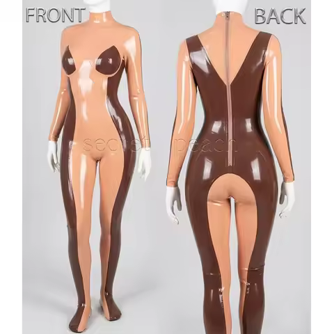 100% Latex Zentai Cosplay Bodysuit Unisex Customizable size, color, and zipper