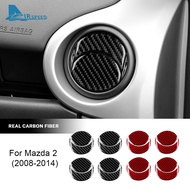 KUNGKIC Soft Carbon Fiber For Mazda 2 2008-2014 Car Dashboard Central Air Vent Trim Interior Accesso