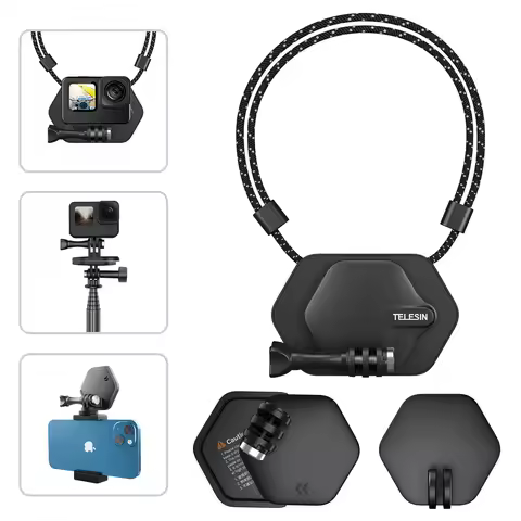 TELESIN Magnetic Camera Neck Holder Mount Hanging Bracket Quick Release for GoPro Action5Pro 4 insta