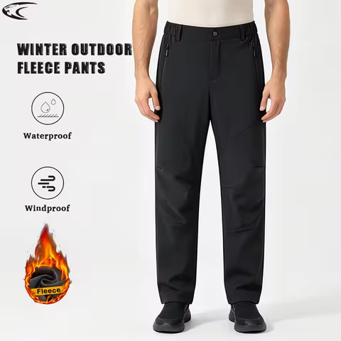 LNGXO Men’s Ski Pants Waterproof Windproof Snowboard Pants Winter Skiing Warm Fleece Trousers Outdoo