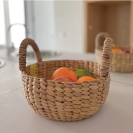 Water Hyacinth Circle Basket Handle bowl fruit container natural accessories Water Hyacinth Circle B