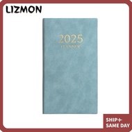 LIZMON 2025 Agenda Book, A6 with Calendar 2025 Planner Notebook, Minimalist Thickened English To Do 