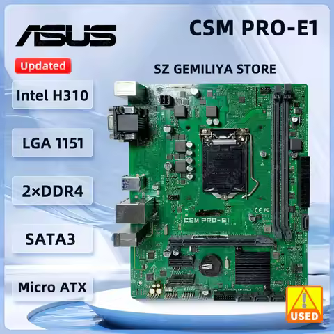 Asus CSM PRO-E1 Motherboard Intel H310 LGA 1151 DDR4 32GB PCI-E 3.0 Micro ATX i3-8300 i5-8500 i7-870