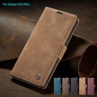 Leather Case for Samsung Galaxy S24 FE Ultra S24FE S24Ultra Magnetic Flip Wallet Phone Bag for Samsu