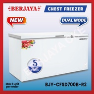 Berjaya Premium 735L Dual Chest Chiller Freezer BJY-CFSD700B-R2 (White) 5 YEARS Compressor warranty