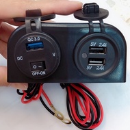 ชุดชาร์จแบตมือถือDIY(2รูหลังเต่าUSB3.0+สวิตช์+วัดโวลท์+USB