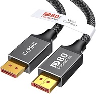 Capshi 80Gbps DisplayPort 2.1 Cable 6.6FT (VESA Certified, 8K@240Hz, 4K@540Hz 360Hz 240Hz), 16K DP 2