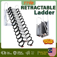 Indoor Outdoor Retractable Ladder Tangga Lipat Heavy Duty Staircase Foldable Retractable Stairs Wall