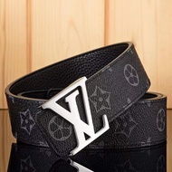 LV men's belt men's foreign trade business letter buckle new high-end style All-combined plain All-Ma