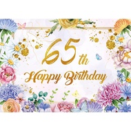 7x5ft Happy 65th Birthday Photography Backdrop Flower Bush Garden Birthday Photography Background Fl