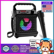 [sgstock] Risebass Portable Bluetooth Speaker with Microphone Set - Home Karaoke Machine and PA System for Kids and Adul