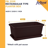 Felton Planter Box Flower Pot with Saucer FBL2239 Pasu Bunga Plastik