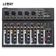 LEORY Professional Karaoke Audio Mixer 7 Channel Digital Microphone Sound Mixing Amplifier Console W