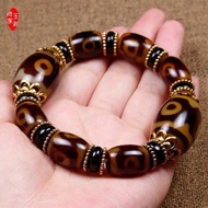 Retro Bracelet Jewelry Chalcedony Dzi Beads Ethnic Beads Tibetan Jade Agate Hand-Eyed Genuine Wenwan