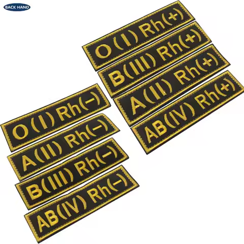 O1RH+- A2RH+- B3RH+- AB4RH+- Embroidered Russian Blood Group Badge European First Aid Badge Embroide