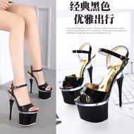 Hate Sky High Super High Heel Sandals Women Work Shoes Catwalk Dance Shoes Crystal Sole Women's Shoe