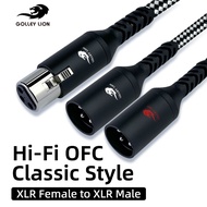 GOLLEY LION XLR Splitter Cable - XLR Female to Dual Male 3 Pin Patch Y Cable Balanced Microphone Spl