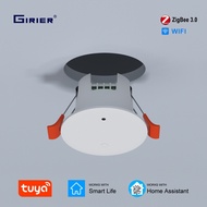 GIRIER Tuya Smart Human Presence Sensor ZigBee Motion Detector Ceiling Mounted with Light Sensor AC9