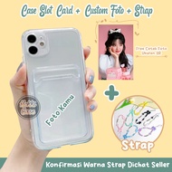 Case Slot Card + Custom Foto - Casing Slot Card All Type Realme Samsung Redmi Vivo Infinix Op*o Ip -