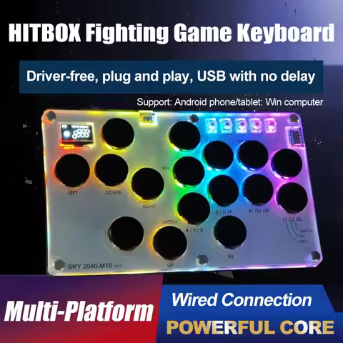 HITBOX M16 Joystick Hitbox Keyboard Arcade Stick Controller For For PC/PS4/5/Switch Steam Arcade Hit