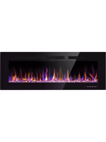 Electric Fireplace in-Wall Recessed and Wall Mounted 1500W Fireplace Heater and Linear Fireplace wit
